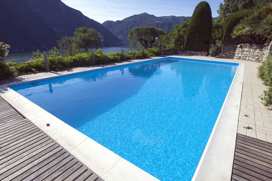 Styro-Pool-Set mit Ecktreppe Folie 1mm Adriablau