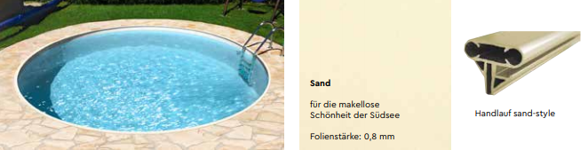 BWT Ovalpool Einzelbecken 1,2 Meter Folie 0,8mm Sand