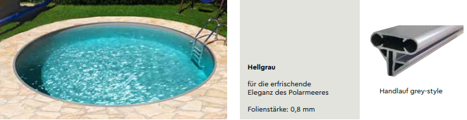 BWT Ovalpool Einzelbecken 1,35 Meter Folie 0,8mm Grau