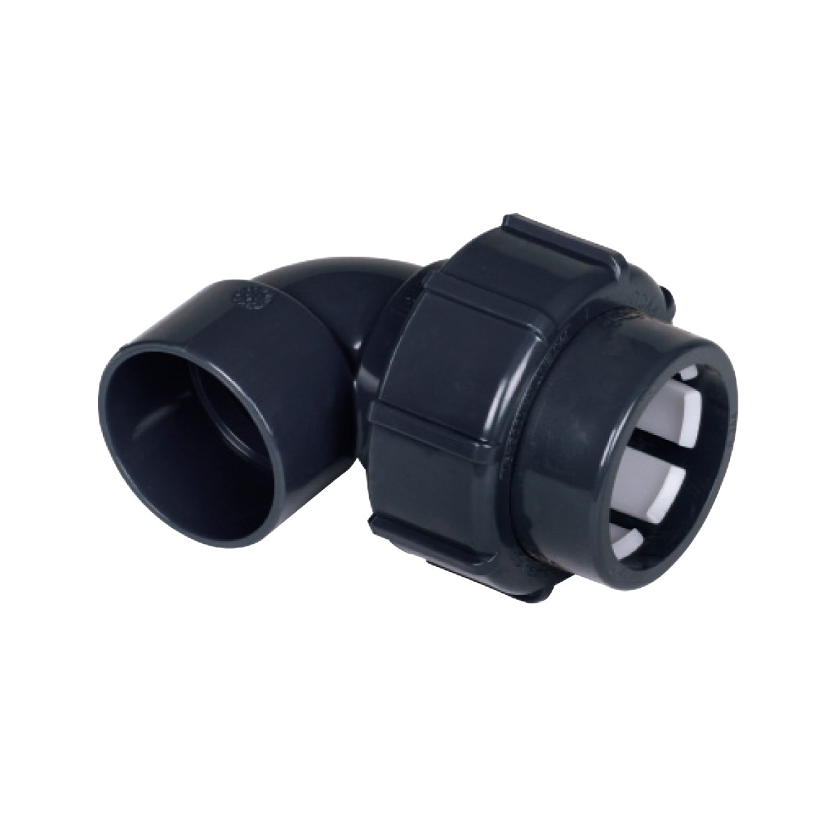 FlexFit® Übergangswinkel 90°, Klemm – Klebemuffe d50 × 50