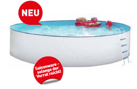 Stahlwandpool Ø 450 x 120 cm inkl. Skimmer und Leiter